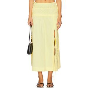 Damson Madder Charlotte Midi Skirt | 14 in Yellow